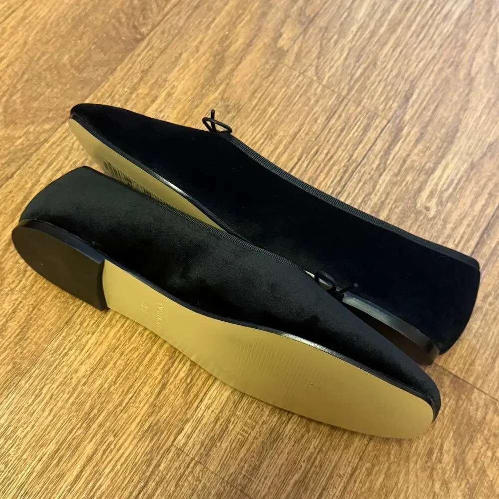 Everlane The Day Ballet Flat in Black Velvet Size 9.5